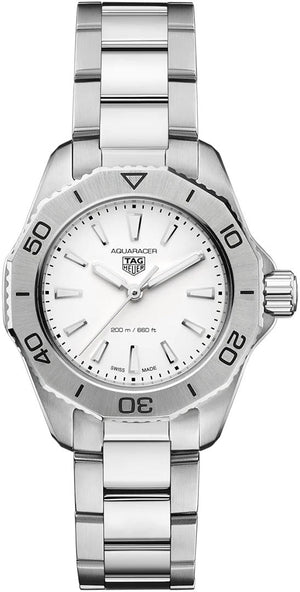 Tag Heuer Aquaracer Professional 200 Quartz White Dial Silver Steel Strap Watch for Women - WBP1411.BA0622 Authentic Buy Shop Now