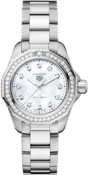 Tag Heuer Aquaracer Professional 200 Quartz Diamond Mother of Pearl Dial Silver Steel Strap Watch for Women - WBP1417.BA0622 Authentic Buy Shop Now