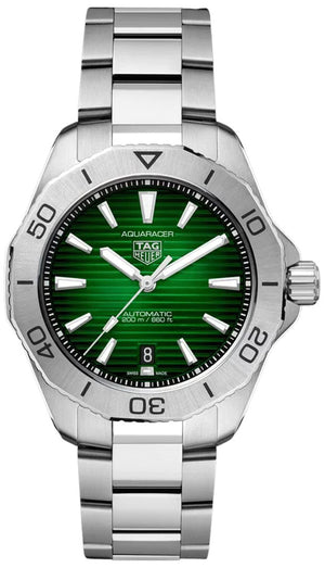 Tag Heuer Aquaracer Professional 200 Automatic Green Dial Silver Steel Strap Watch for Men - WBP2115.BA0627 Authentic Buy Shop Now