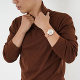 Calvin Klein Minimal White Dial Rose Gold Mesh Bracelet Watch for Men - K3M21626 Authentic Buy Shop Now