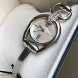 Gucci Horsebit Collection Diamonds Mother of Pearl White Dial Silver Steel Strap Watch For Women - YA139504 Authentic Buy Shop Now