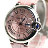 Cartier Ballon Bleu De Cartier Pink Dial Pink Leather Strap Watch for Women - WSBB0007 Authentic Buy Shop Now