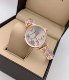 Emporio Armani Aurora Quartz Silver Dial Gold Steel Strap Watch For Women - AR11108 Authentic Buy Shop Now