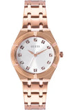 Guess Crystalline Diamonds Silver Dial Rose Gold Steel Strap Watch for Women - GW0114L3 Authentic Buy Shop Now