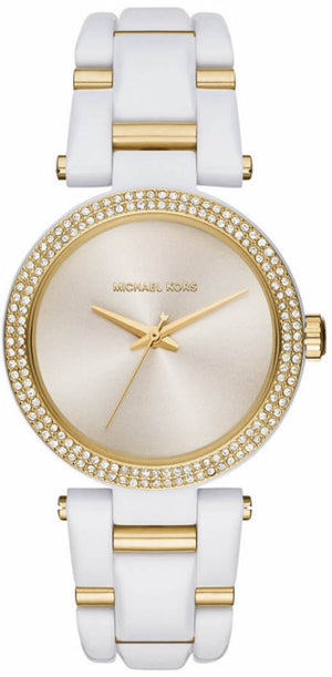 Michael Kors Delray Rose Gold Dial White Steel Strap Watch for Women - MK4315 Authentic Buy Shop Now
