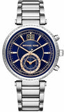 Michael Kors Sawyer Navy Blue Dial Silver Steel Strap Watch for Women - MK6224 Authentic Buy Shop Now