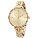 Michael Kors Charley Three-Hand Quartz Gold Dial Gold Steel Strap Watch for Women - MK4399 Authentic Buy Shop Now