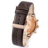 Emporio Armani Gianni Classic Chronograph White Dial Brown Leather Strap Watch For Men - AR0398 Authentic Buy Shop Now