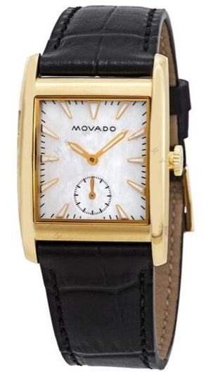 Movado Heritage Mother of Pearl White Dial Black Leather Strap Watch For Women - 3650050 Authentic Buy Shop Now