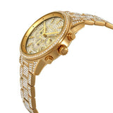 Michael Kors Ritz Three-Hand Glitz Crystals Gold Dial Gold Steel Strap Watch for Women - MK6747 Authentic Buy Shop Now
