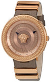 Versace V Metal Icon Gold Dial Brown Strap Watch for Women - VLC130016 Authentic Buy Shop Now