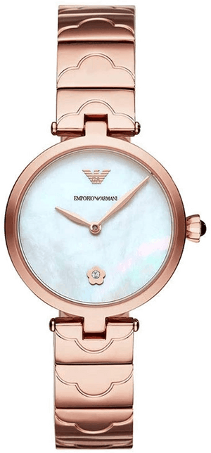 Emporio Armani Mother of Pearl Dial Rose Gold Steel Strap Watch For Women - AR11236 Authentic Buy Shop Now