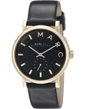 Marc Jacobs Baker Black Dial Black Leather Strap Watch for Women - MBM1269 Authentic Buy Shop Now