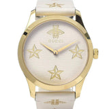 Gucci G Timeless White Dial White Leather Strap Watch For Women - YA1264096 Authentic Buy Shop Now