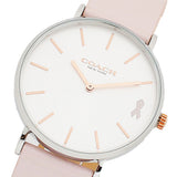 Coach Perry White Dial Pink Leather Strap Watch for Women - 14503128 Authentic Buy Shop Now