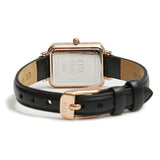 Daniel Wellington Quadro Pressed Melrose Emerald Green Dial Black Leather Strap Watch For Women - DW00100446 Authentic Buy Shop Now
