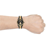 Michael Kors Lexington Quartz Black Dial Two Tone Steel Strap Watch For Men - MK8948 Authentic Buy Shop Now