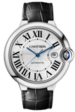 Cartier Ballon Bleu De Cartier Silver Dial Black Leather Strap Watch for Women - WSBB0030 Authentic Buy Shop Now