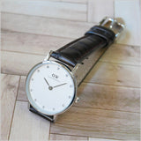 Daniel Wellington York White Dial Brown Leather Strap Watch For Women - DW00100069 Authentic Buy Shop Now