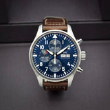 IWC Pilot’s Watch Chronograph Edition “Le Petit Prince” Blue Dial Brown Leather Strap Watch for Men - IW377714 Authentic Buy Shop Now