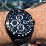 Tag Heuer Formula 1 Automatic Chronograph Black Dial Black Leather Strap Watch for Men - CAZ2011.FT8024 Authentic Buy Shop Now