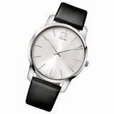 Calvin Klein City White Dial Black Leather Strap Watch For Men - K2G211C6 Authentic Buy Shop Now