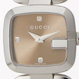 Gucci G Gucci Brown Dial Silver Steel Strap Watch For Women - YA125503 Authentic Buy Shop Now