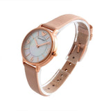 Emporio Armani Kappa White Mother of Pearl Dial Pink Leather Strap Watch For Women - AR2512 Authentic Buy Shop Now