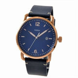 Fossil The Commuter Blue Dial Blue Leather Strap Watch for Men - FS5274 Authentic Buy Shop Now