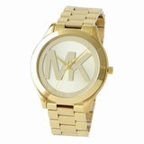 Michael Kors Slim Runway Analog Gold Dial Gold Steel Strap Watch For Women - MK3739 Authentic Buy Shop Now