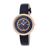 Swarovski Crystalline Pure Black Dial Black Leather Strap Watch for Women - 5275043 Authentic Buy Shop Now