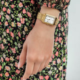 Fossil Raquel Three Hand Date White Dial Gold Steel Strap Watch For Women - ES5220 Authentic Buy Shop Now