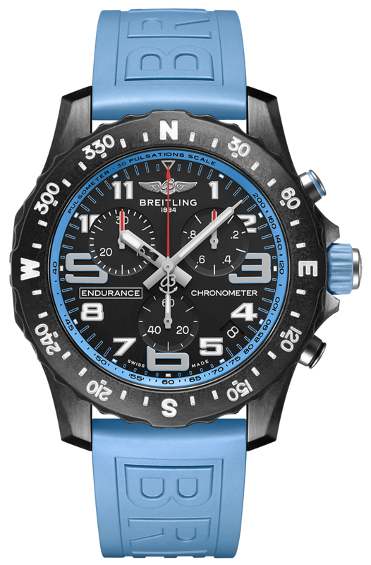 Breitling Endurance Pro Black Dial Light Blue Rubber Strap Watch for Men - X82310281B1S1 Authentic Buy Shop Now