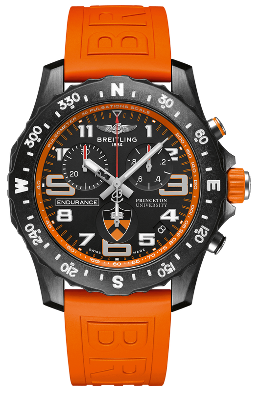 Breitling Endurance Pro Princeton University Edition Black Dial Orange Rubber Strap Watch for Men - X823104C1B1S1 Authentic Buy Shop Now