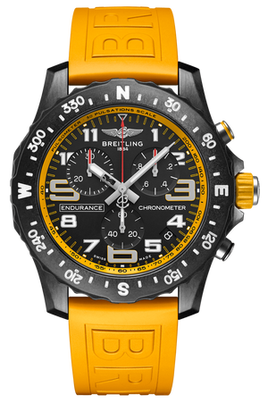 Breitling Endurance Pro Black Dial Yellow Rubber Strap Watch for Men - X82310A41B1S1 Authentic Buy Shop Now