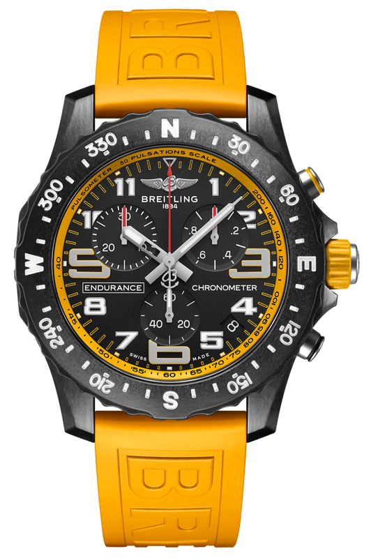 Breitling Endurance Pro Black Dial Yellow Rubber Strap Watch for Men - X82310A41B1S1 Authentic Buy Shop Now