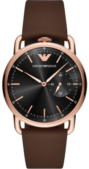 Emporio Armani Aviator Quartz Black Dial Brown Leather Strap Watch For Men - AR11337 Authentic Buy Shop Now