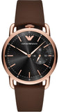 Emporio Armani Aviator Quartz Black Dial Brown Leather Strap Watch For Men - AR11337 Authentic Buy Shop Now