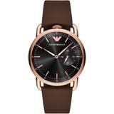 Emporio Armani Aviator Quartz Black Dial Brown Leather Strap Watch For Men - AR11337 Authentic Buy Shop Now
