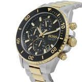 Hugo Boss Admiral Chronograph Black Dial Two Tone Steel Strap Watch for Men - 1513908