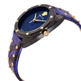 Versace Shadov Quartz Black Dial Blue Leather Strap Watch for Men - VEBM00418 Authentic Buy Shop Now