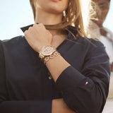 Tommy Hilfiger Haven Chronograph Rose Gold Dial Rose Gold Steel Strap Watch For Women - 1782197 Authentic Buy Shop Now