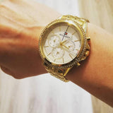 Tommy Hilfiger Ari Multifunction Diamonds Silver Dial Gold Steel Strap Watch for Women - 1781977 Authentic Buy Shop Now