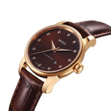Mido Baroncelli III Automatic Diamonds Brown Dial Brown Leather Strap Watch For Women - M7600.3.64.8 Authentic Buy Shop Now