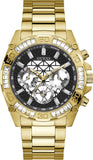 Guess Trophy Diamonds Black Dial Gold Steel Strap Watch for Men - GW0390G2 Authentic Buy Shop Now