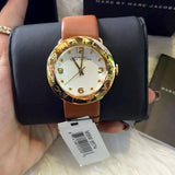 Marc Jacobs Amy White Dial Brown Leather Strap Watch for Women - MBM8574 Authentic Buy Shop Now