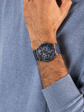Guess Legacy Blue Dial Blue Silicone Strap Watch For Men - W1049G2 Authentic Buy Shop Now