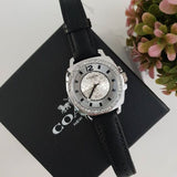 Coach Boyfriend Silver Dial Black Leather Strap Watch for Women - 14503152 Authentic Buy Shop Now