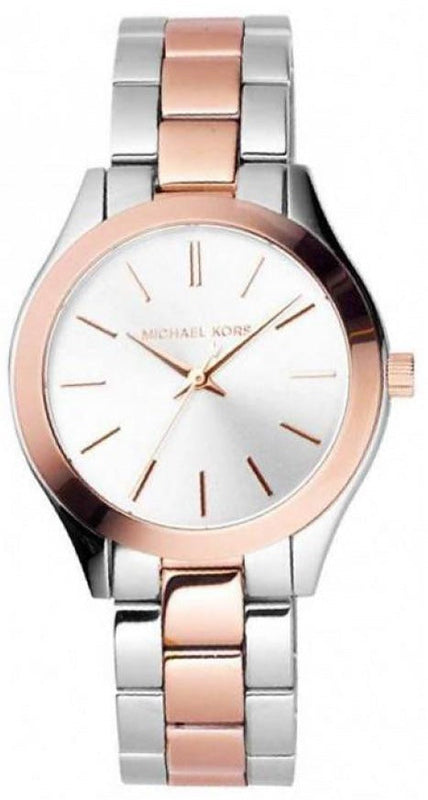 Michael Kors Slim Runway White Dial Two Tone Watch for Women - MK3204B Authentic Buy Shop Now