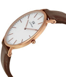 Daniel Wellington Classic Bristol White Dial Brown Leather Strap Watch For Men - DW00100009 Authentic Buy Shop Now
